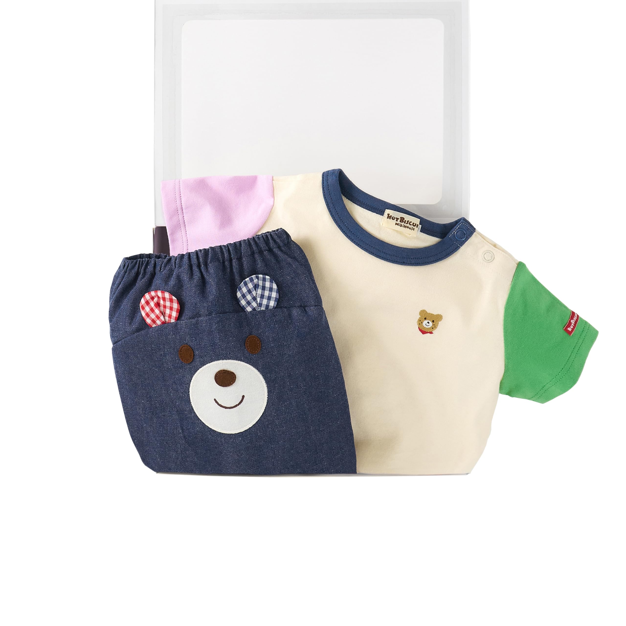 

HOUSE Hot bloomers set gift set for baby baby gift Ivory 80cm [MIKI Biscuits] T-shirt & boys, girls, babies, children s clothing, gift, [BOX included] слонова кістка