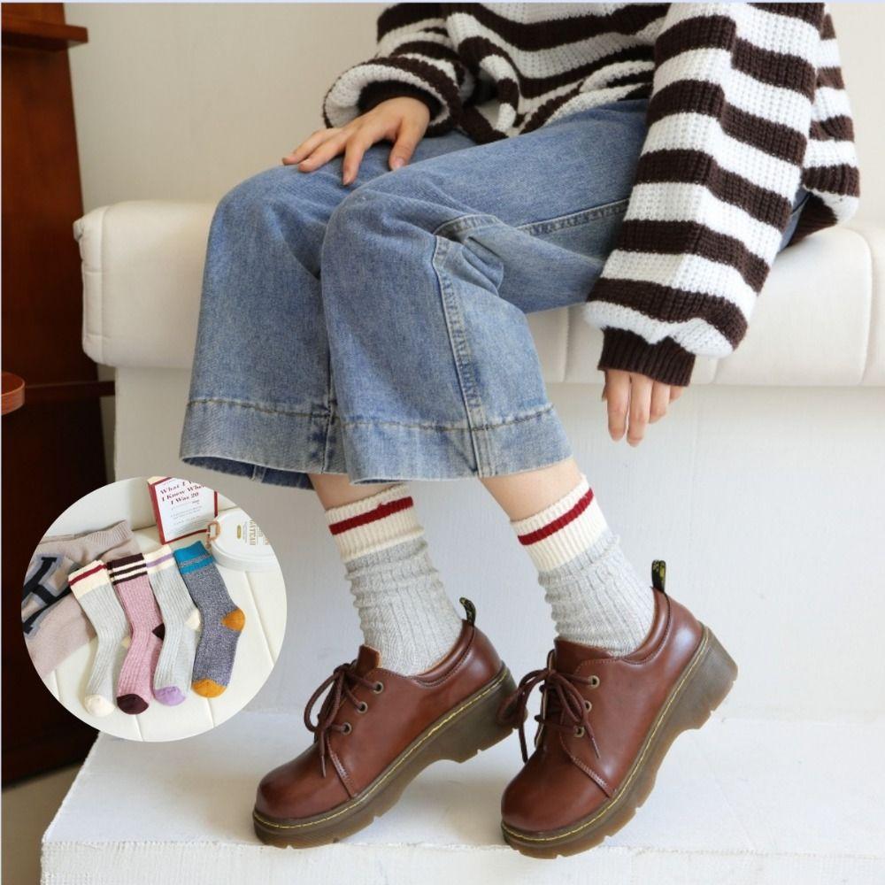 Pure Cotton Middle Tube Socks Thickened Snow Boot Socks Fashion Winter Socks Gift
