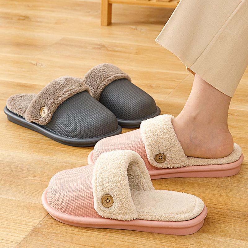 Fashion Indoor Women Warm Slippers Plush Soft Sole Women's Home Slippers Lightweight Couples Slippers Non-Slip Women's Shoes 2024 Female