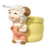 Cute Animal Succulents Holder Lamb Planter, Cartoon Sheep Carring Bag Plant Pot, Indoor Pot for Desk Small Resin Flower Succulents, Houseplants,