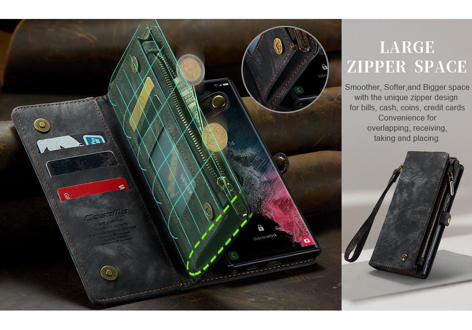 Samsung Galaxy S26 Ultra Zipper Wallet Phone Case - Magnetic, Anti-drop Leather Cover
