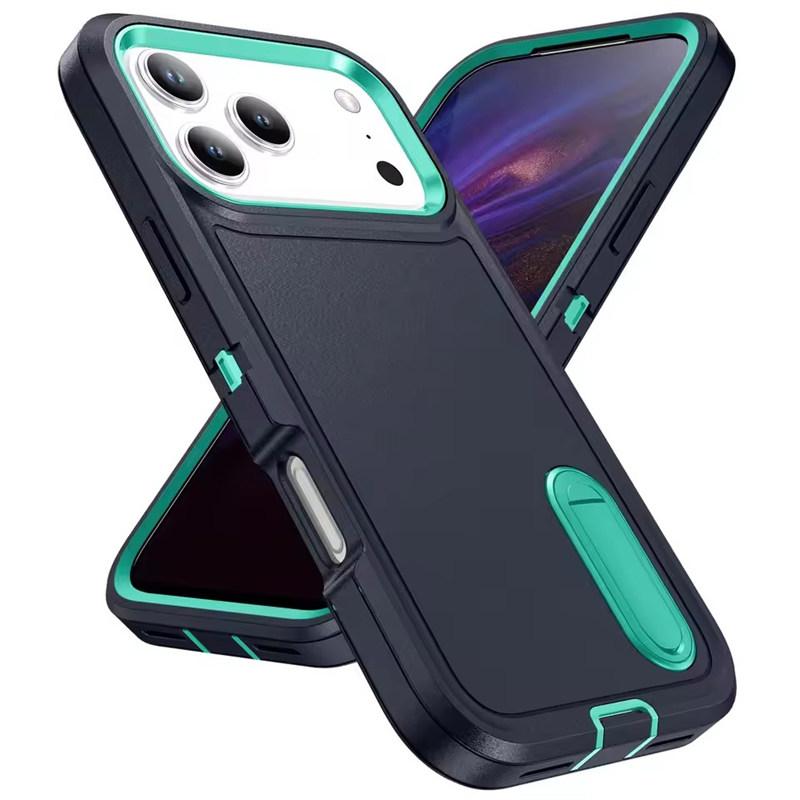 Military Armor Shockproof Phone Case For iPhone 17 Air 17 Pro Max Strong Defender Invisible Kickstand Cover
