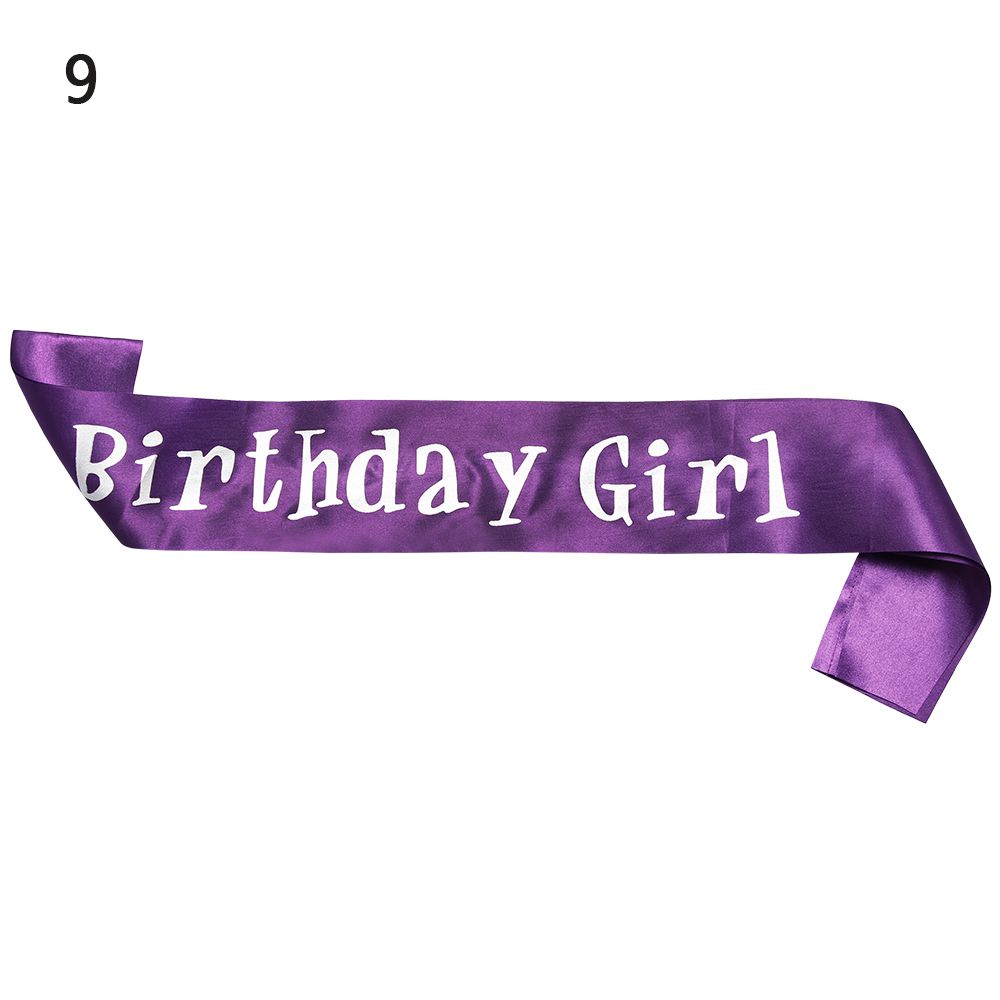 Fashion Happy Birthday Party Decoration Satin Sash Shoulder Girdle Ribbons Birthday Girl