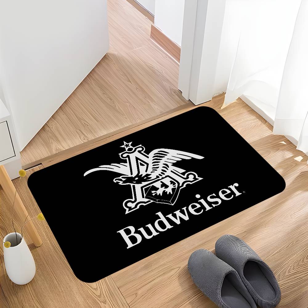 B-BudweiserS Beer Door Mat Washable Non-Slip Living Room Sofa Chairs Area Mat Kitchen Toilet Rug