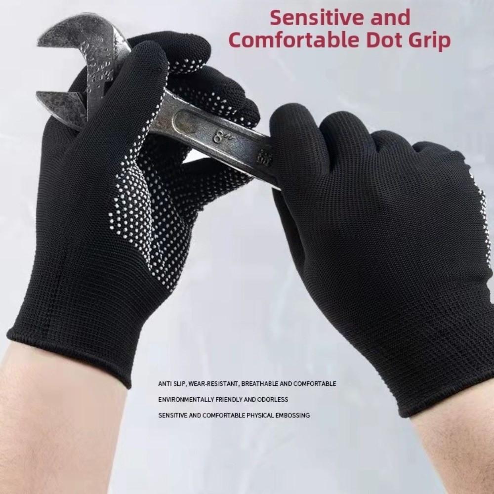 12pairs Anti Slip Protective Gloves Heat Resistant Outdoor Cycling Gloves Safety Work Gloves  Garden