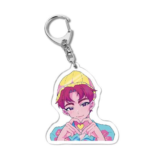 Korean Pop Cartoon Charm Acrylic Anime Character Boy Tiger Keychain Charm Cute Bag Backpack Charm Collectible Gift for Fans