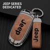 Zinc Alloy Leather Car Key Case For Jeep Grand Cherokee WK2 KL Wrangler JK JL MP Patriot Renegade Commander Compass Accessories