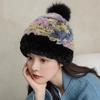 Rabbit Fur Hat Women's Autumn and Winter Thickened and Velvet Versatile Plush Ear Protection Warm Fur Fur Woven Hat Korean Version