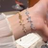 K Real Gold Electroplated Zircon Flower Butterfly Bracelet Light Luxury High-end Exquisite Bracelet Fashion Versatile Jewelry Women