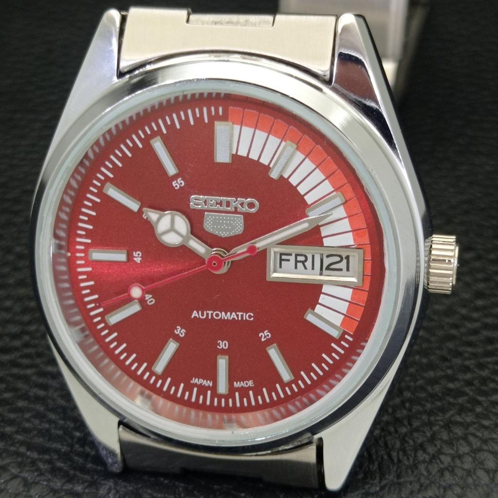 Seiko 5 AUTOMATIC VINTAGE REFURBISHED 6309A JAPAN MENS RED DIAL WATCH A440878-9 Sk-a440878-1