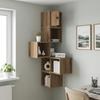 Wall Corner Shelf Artisan Oak 48 X 48 X 120 Cm Engineered Wood