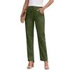 Pantaloni Casual Larghi in Cotone e Lino da Donna alla Moda con Coulisse, Vita Elastica e Tasche