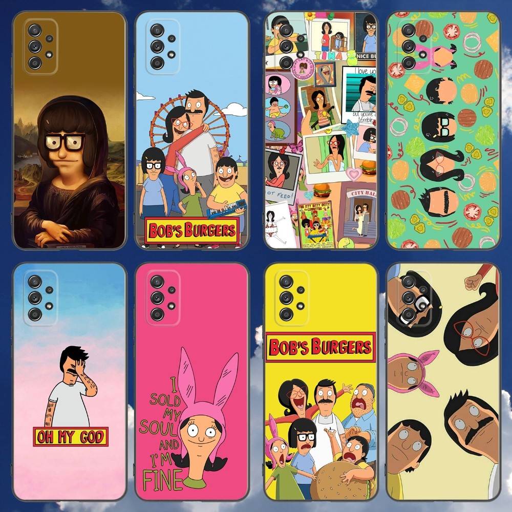 Cartoon B-Bobs Burgers Phone Case For Samsung Galaxy A 91,80,73,72,71,53,52,51,22,5G Shockproof Soft Black Cover