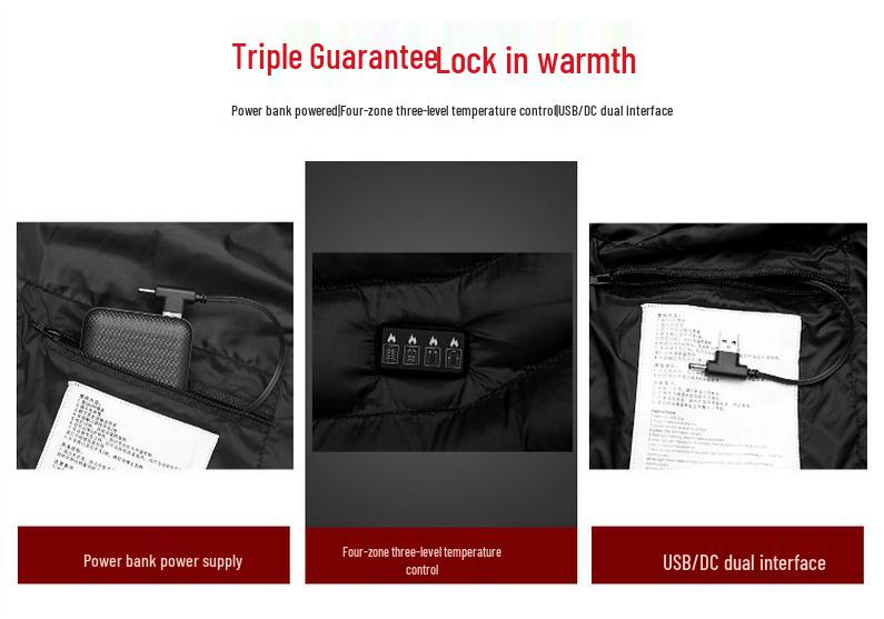 Unisex USB-Heated Winter Jacket with Smart 23-Zone Temperature Control