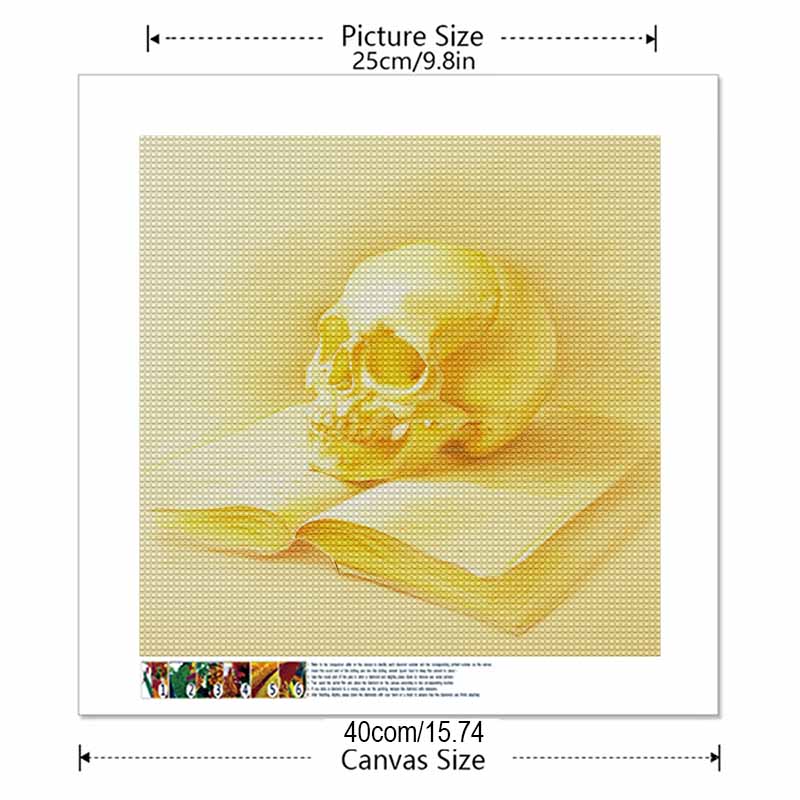 New Arrival 5D DIY Full Circle Diamond Painting "Yellow Skull and Book" Embroidery Cross Stitch Home Decor Gift
