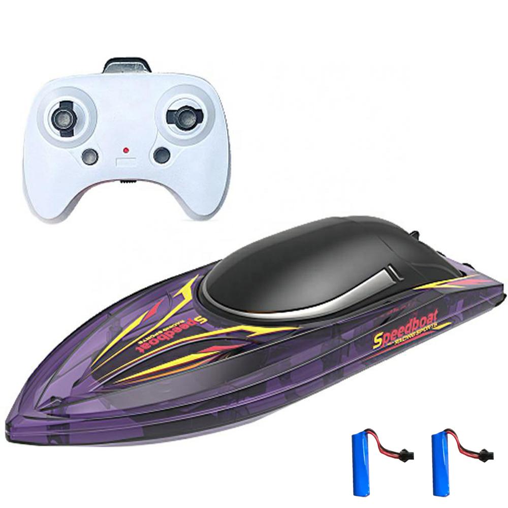 Remote Control Boat for Adults & Kids 2.4GHz High Speed Remote Control Speedboat for Pool and Lake, Electric Boat Toy with LED Light