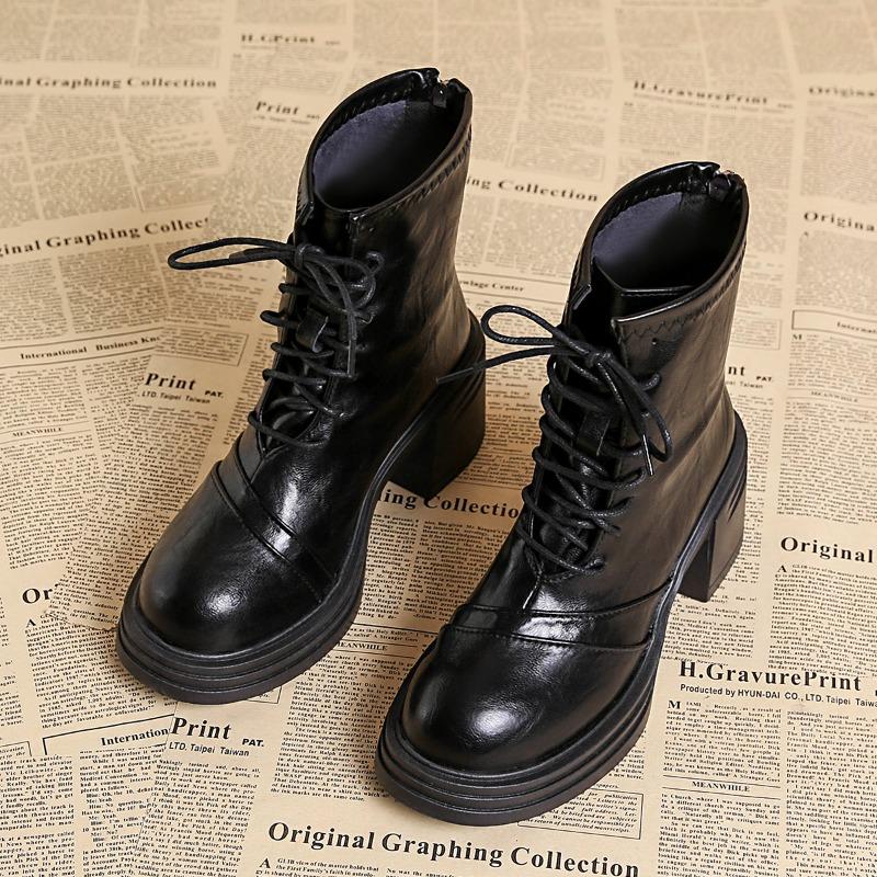 

Autumn Winter Concise Thick Heels Woman Ankle Boots Fashion Pointed Toe Party Dress Shoes Modern Cotton Short Botas Para Mujer 40 чорний