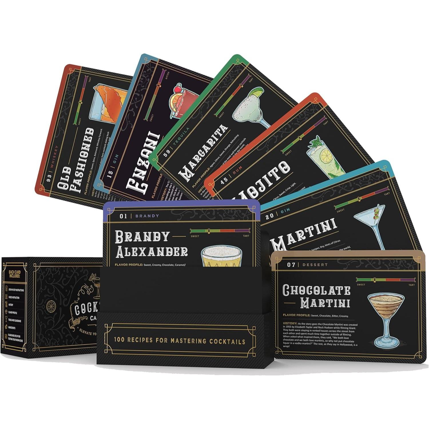 Cocktail Cards 100 Recipes To Master Cocktails in Bartender Flashcard Form with Step By Step Instructions