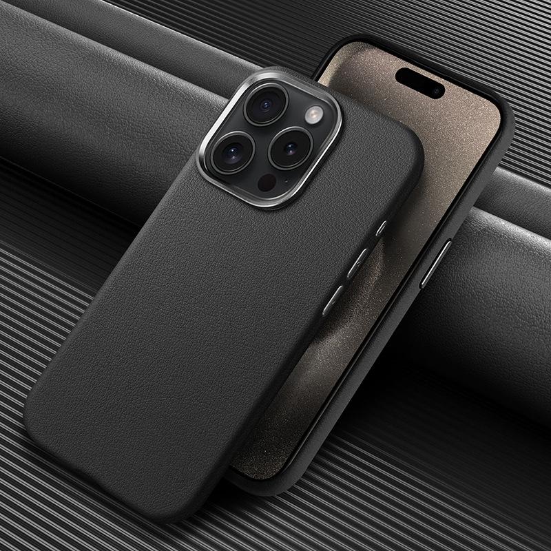 Enkelt skinnveske Egnet for IPhone16ProMax Mobiltelefondeksel Legeringslinse Apple 15 Enkelt Matt Beskyttelsesdeksel