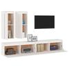 TV Cabinets Set of 4 White Solid Pine Wood