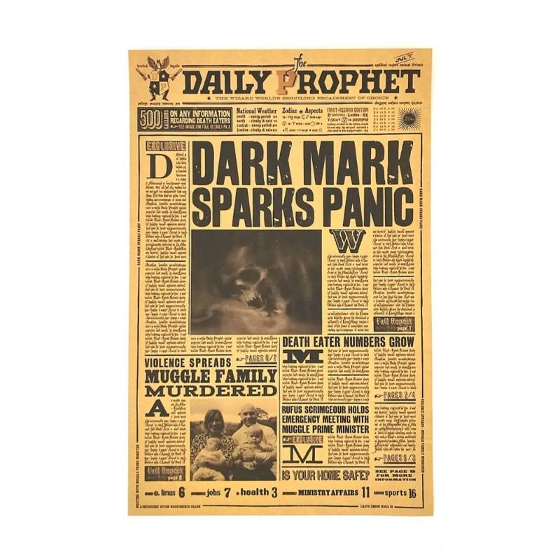 Harry Potter Tagesprophet Todesser Metallposter 20x30cm, Zauberei Wandkunst