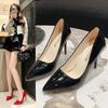 Large Size 40-43 Women High Heel Shoes Fashion Simple Solid Color Thin High Heel Pointed Single Shoes Botines Mujer Con Tacon