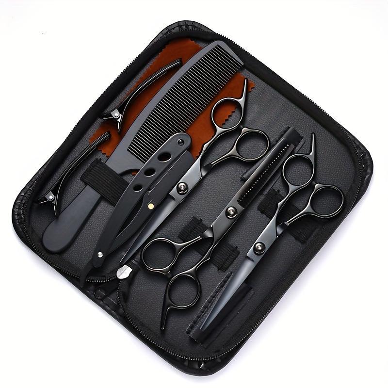Stainless Steel Hairdressing Scissors Set: Includes Straight Edge and Thinning Scissors for Hair Cutting