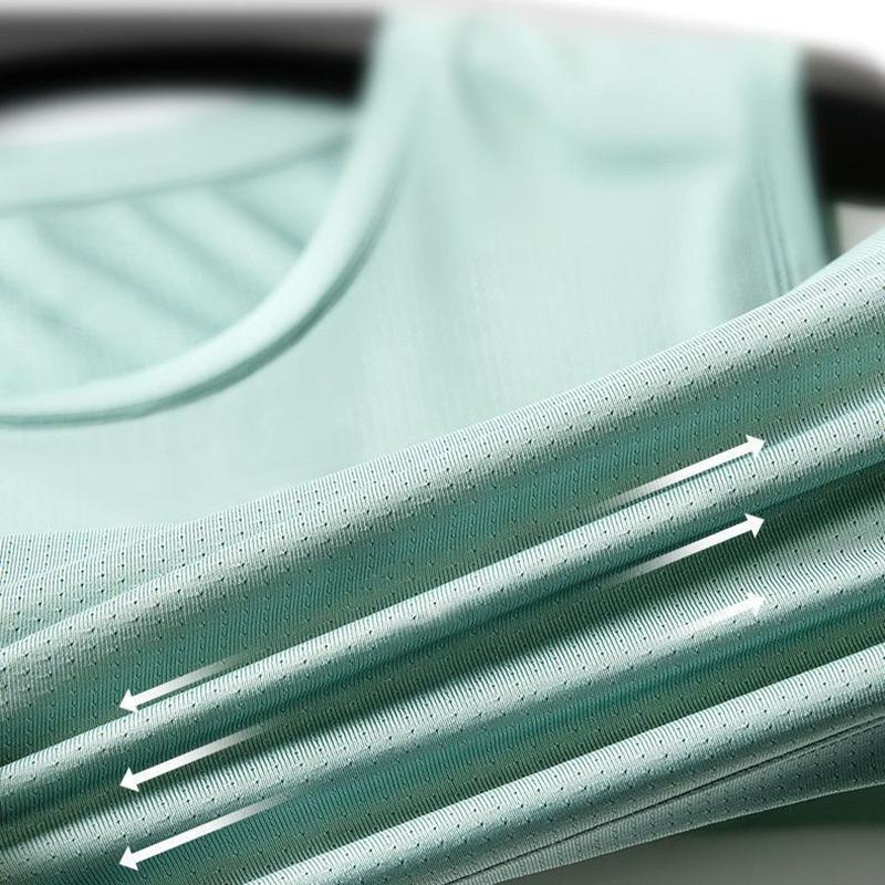 Men's Ice Silk Mesh Vest Lightweight Sports Summer Wear Sleeveless T Shirt Tank Casual Fashion Outerwear