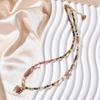 Colorful Red Vein Stone Beaded Necklace | Natural Stone Layering for a Luxurious Vacation Look