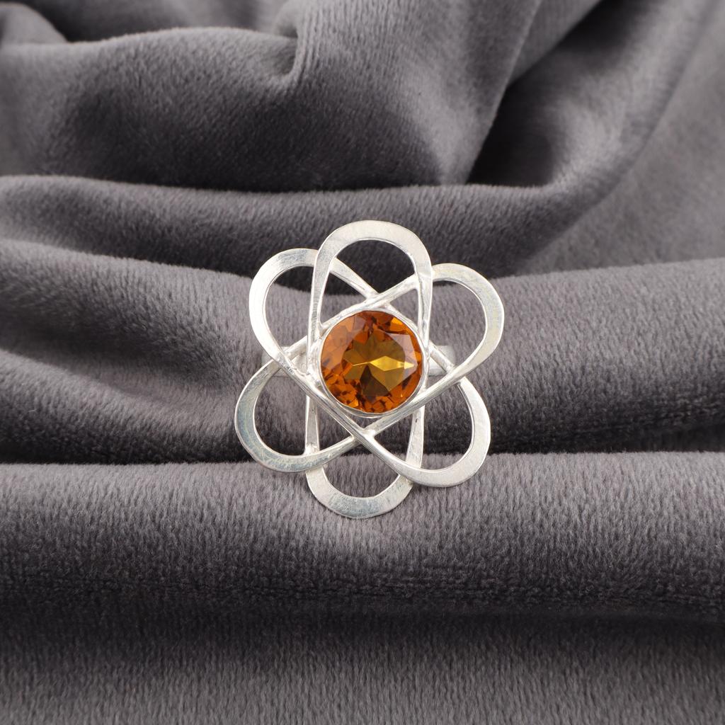 Citrine Gemstone Jewelry, 925 Sterling Silver Ring, Handmade Gorgeous Silver Ring, Designer Silver Ring For Thanksgiving Gift