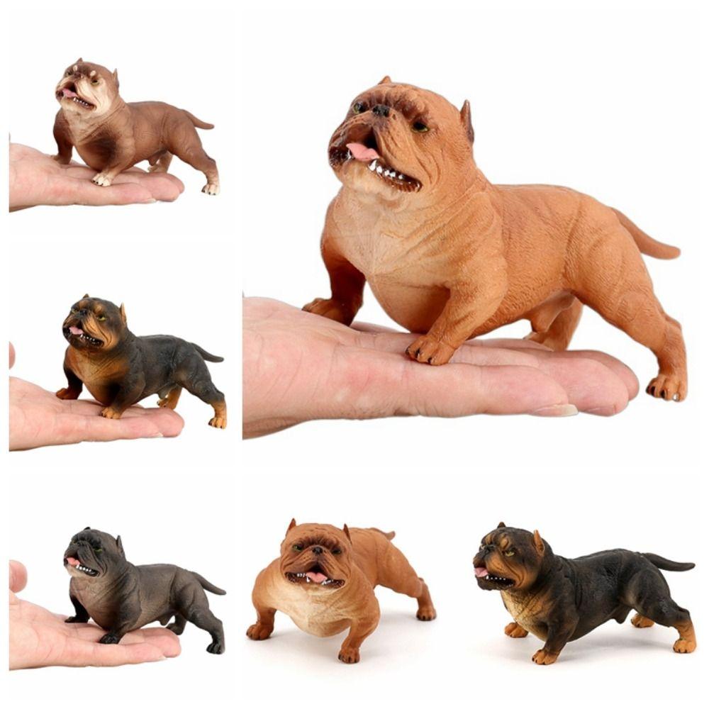 Ornaments Simulation Bulldog Animal Model Pitbull Figurine Children Toys Bulldog Model  Kids Toy