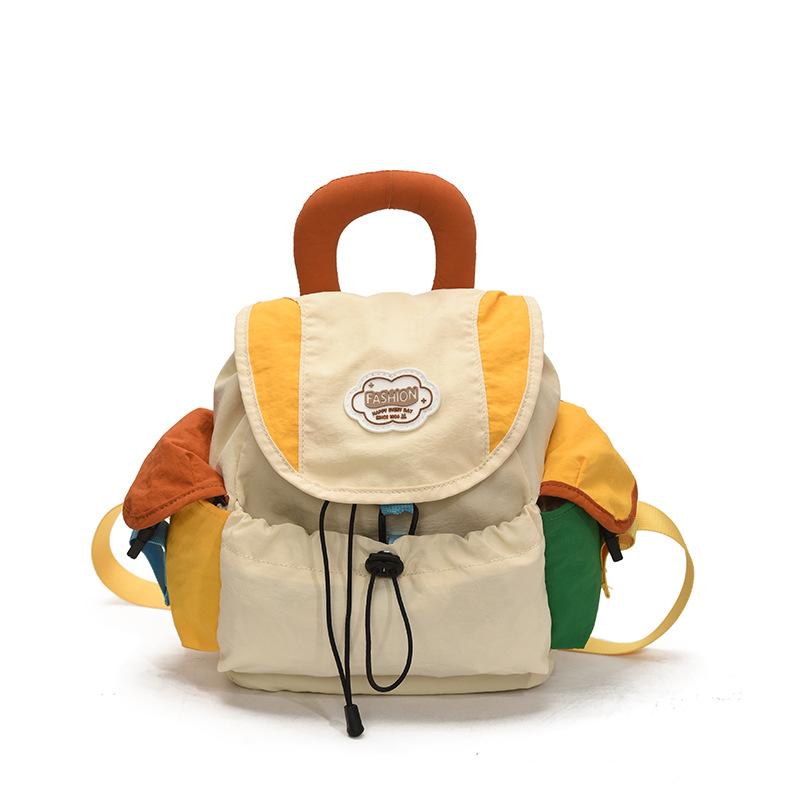 Schüler Kontrastfarbe Schultasche Damen Tasche Trendiger Süßer Rucksack Lässige Große Kapazität Leinwandtasche