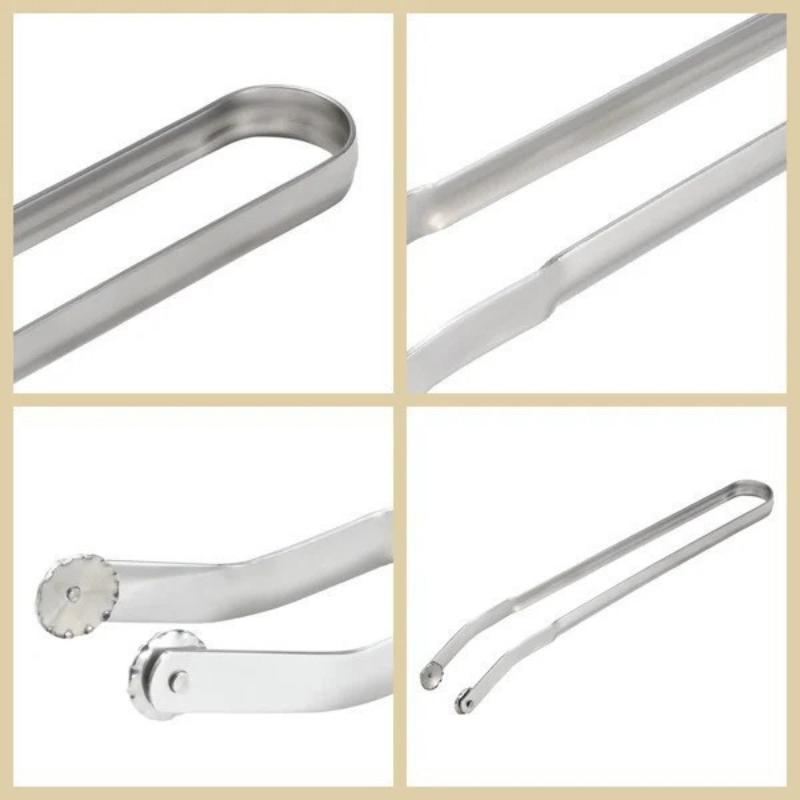 Barbekü Sosis Çevirme Maşası Yüksek Sıcaklık Direnci Metal Barbekü Sosisli Sandviç Çevirme Klipsi Barbekü Aletleri Çok Amaçlı Pişirme Maşası