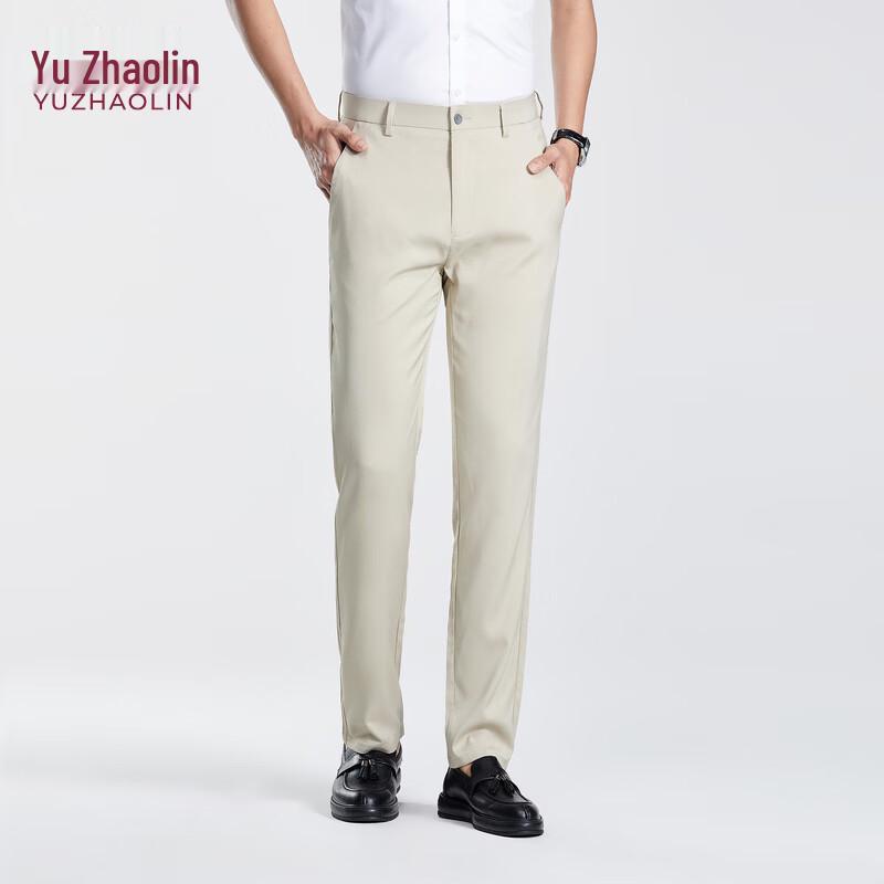 YUZHAOLIN Men s Summer Slim Fit Business Casual Trousers 32 хаки