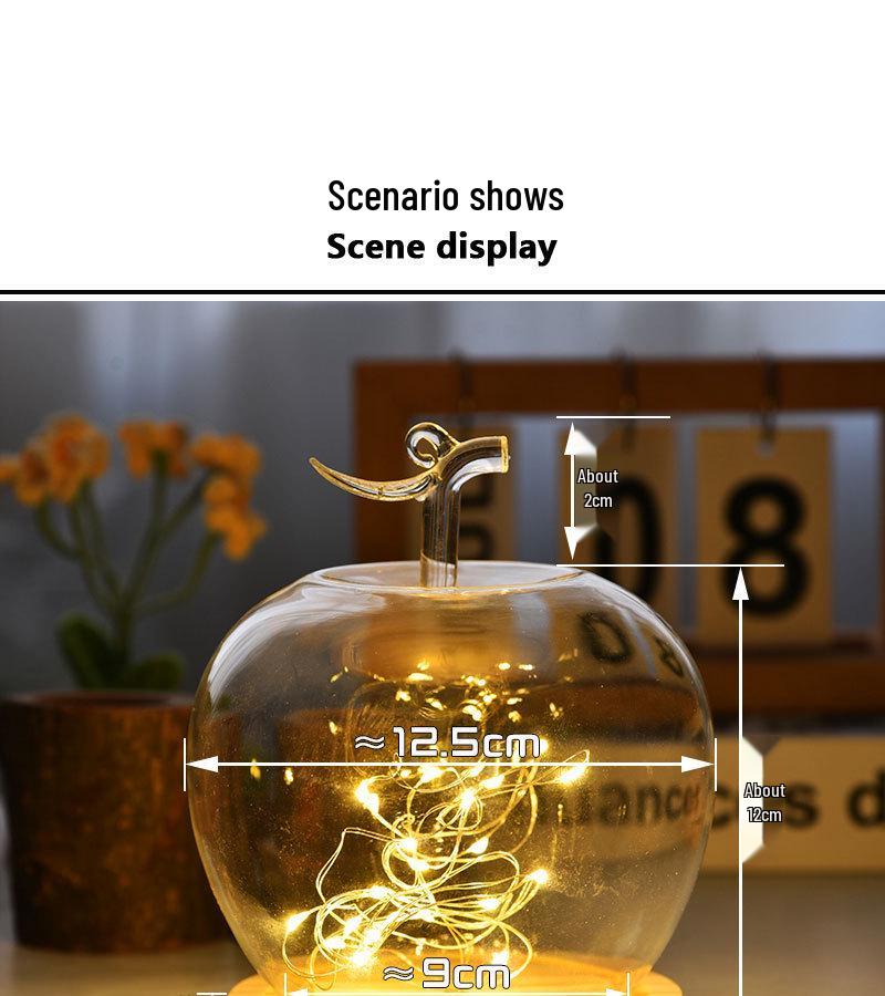 Christmas Eve Apple Preserved Flower Glass Dome Figurine with Clay Craft