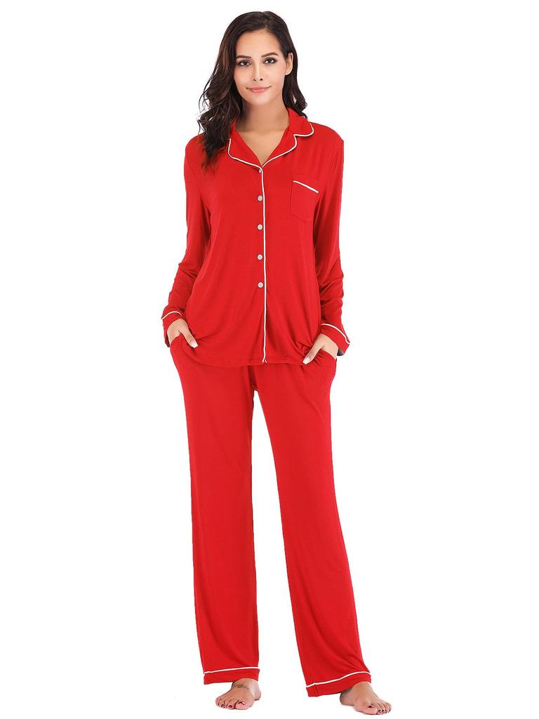 Women's 2025 Spring/Summer Modal Pajama Set - Long Sleeve Cardigan, Two-Piece Homewear