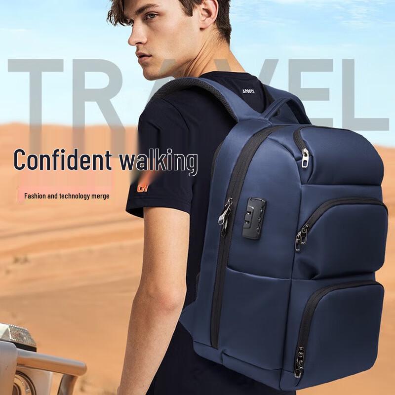 

WEZHO Men s Multifunction Business Laptop Backpack with USB Charging Port