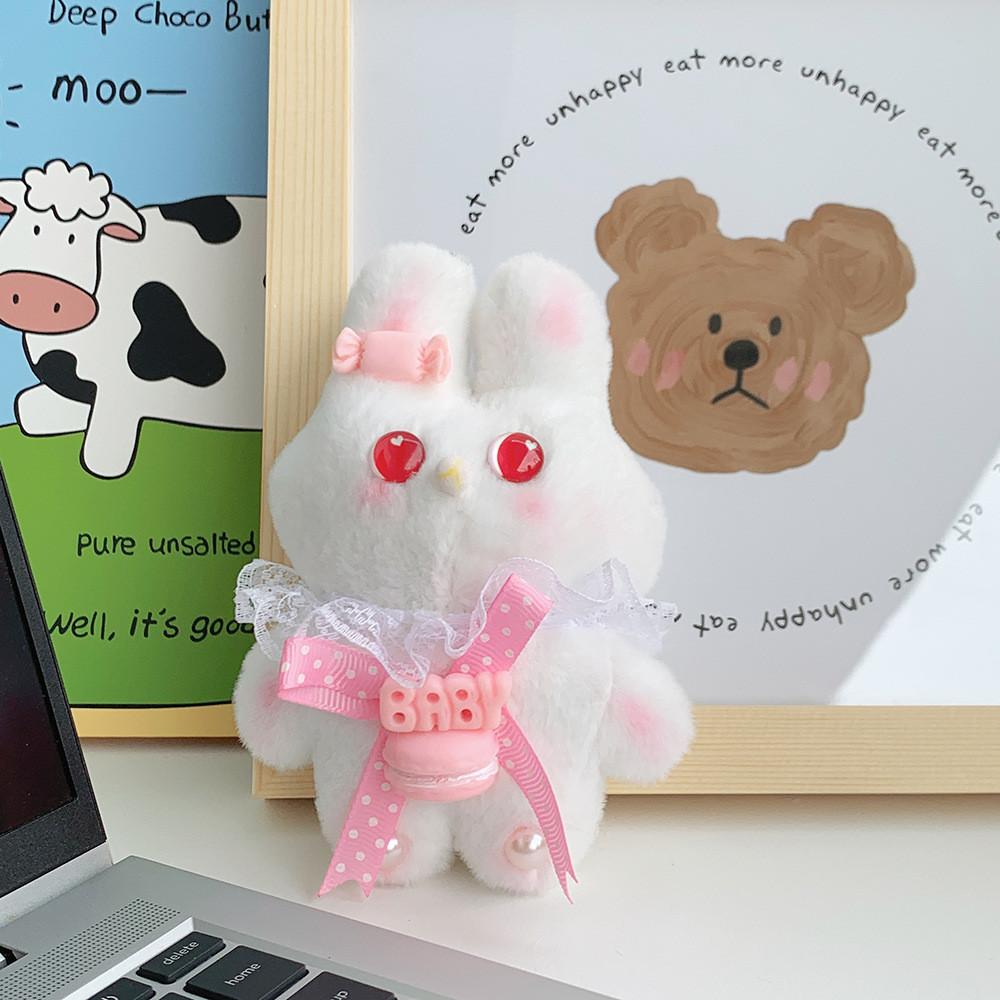 Cute Lace Rabbit Plush Toy Keychain Darling Keyring For Bags And Backpacks