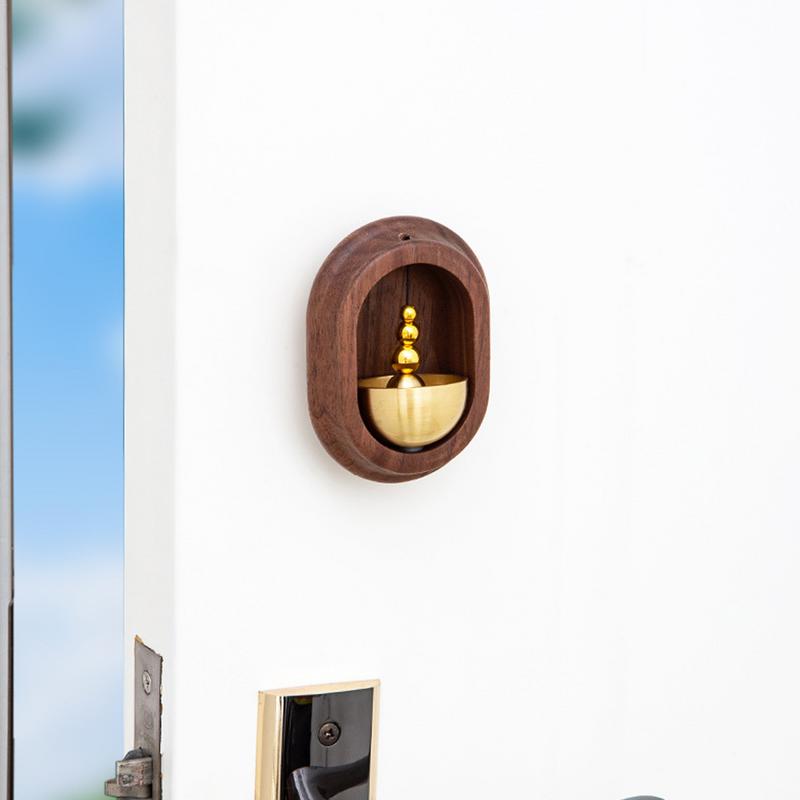 Door Opening Chime Magnetic Attached Doorbell Door Opening Chime Front Door Ornaments Hangings Decoration Wooden Brass Magnetic