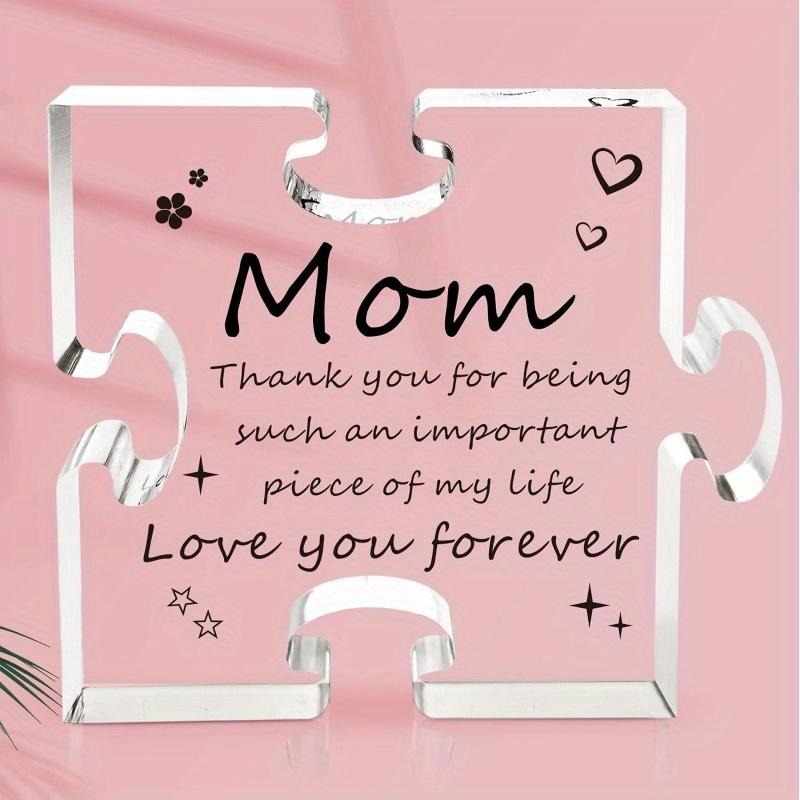 

Mom Puzzle Piece Plaque - Heartfelt Birthday & Christmas Gift from Daughter чистый
