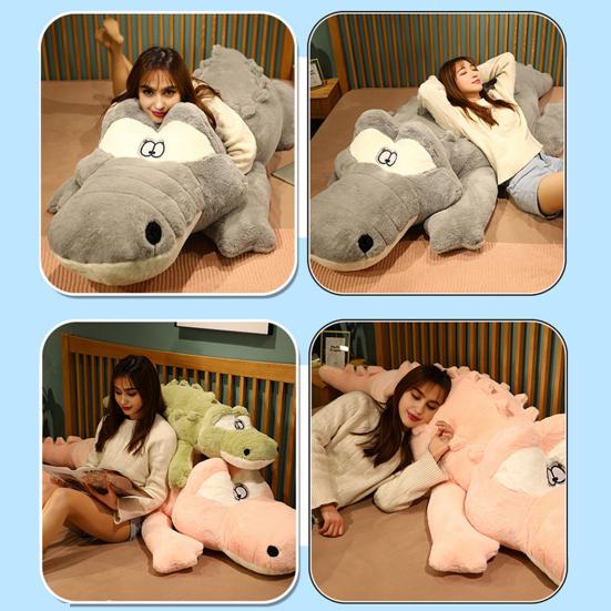 Giant Plush Crocodile Toy 120/150/200cm Extra Long Crocodile Pillow Fluffy Soft Stuffed Animal Large Huggable Body Pillow for Kids Adults