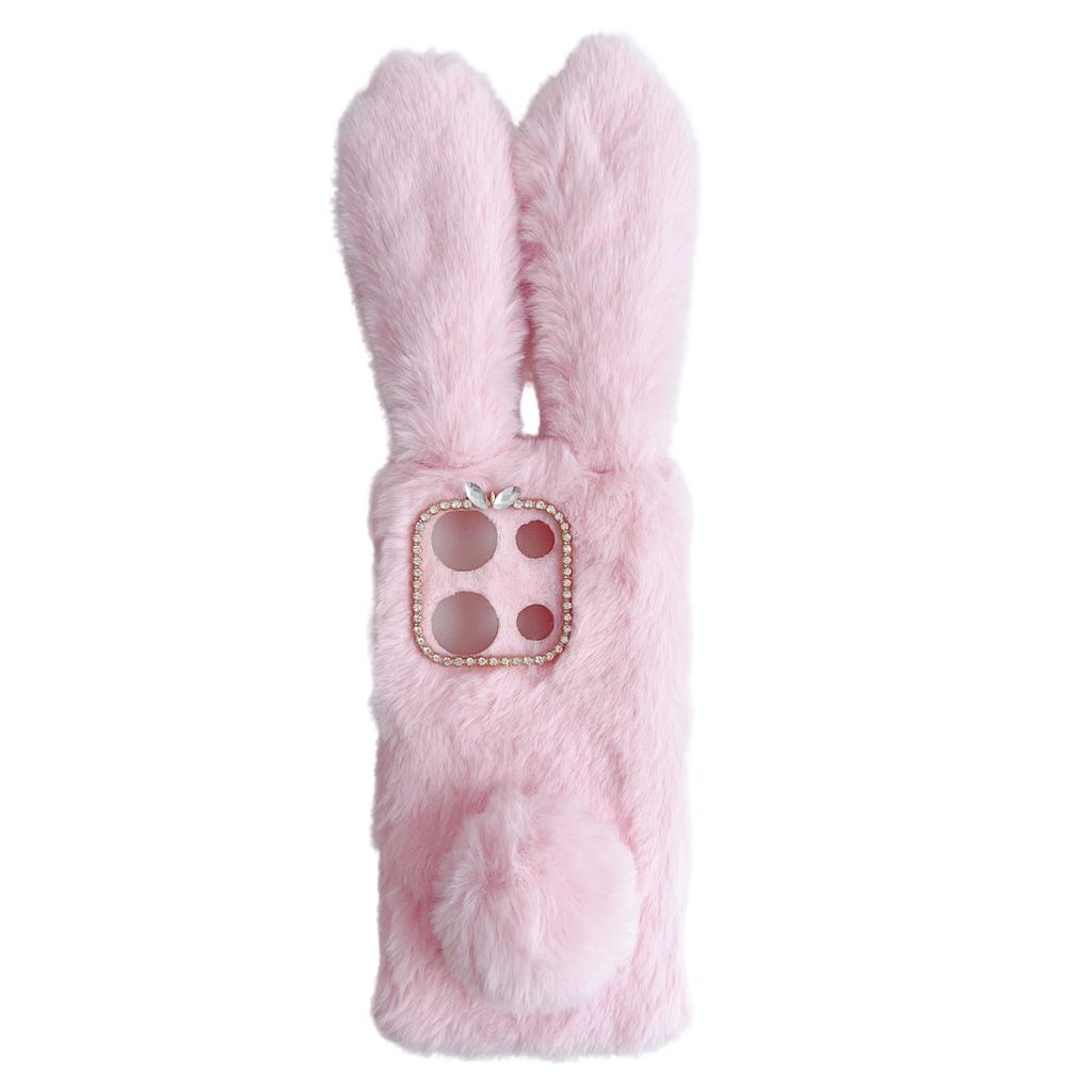 For Xiaomi Redmi Note 13 Pro 4G/Poco M6 Pro 4G TPU Case 3D Bunny Ears Furry Hairball Back Phone Cover