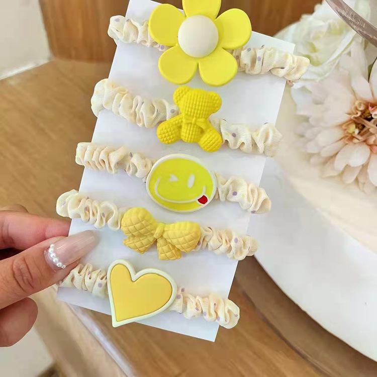 Cute Korean Fabric Hair Scrunchie for Kids - Simple, Trendy Hair Tie Accessory