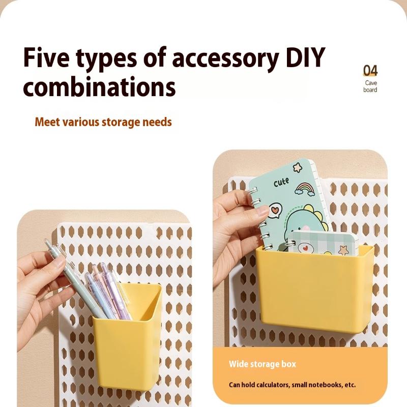 Hole Board Dormitory Wall Shelf Free Punching Adhesive Study Wall Mount Students Study Wall Mounted Storage Rack Home Decoration