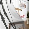 Art Watercolor Bamboo Tulle Curtains For Living Room Decoration Modern Chiffon Sheer Voile Kitchen Curtain
