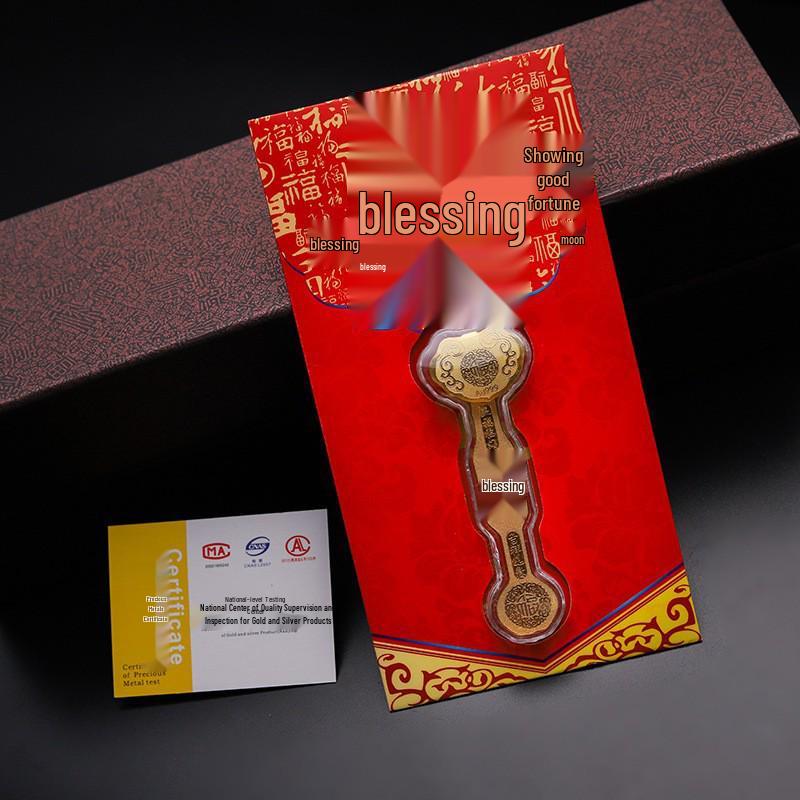 Auspicious Gold Foil Red Envelope with Fu Character Ruyi - Ideal for Bank Openings and Festival Gifts