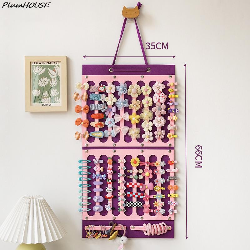 Organizador de Laços de Cabelo Grande Capacidade Porta-Tiara Pendurado na Parede Cabide de Presilhas de Cabelo Economizador de Espaço Cabelo Decoração de Parede para Quarto de Meninas