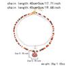 Halloween Pumpkin White Ghost Pendant Double Layer Necklace Resin Rice Beaded Chain Choker Gothic Jewelry Gifts For Women Men