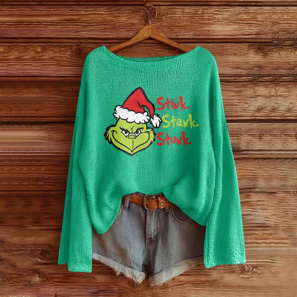 Women's Fashion Long Sleeve Christmas Snowman Snowflake Print Jacket Cardigan