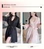 Women's Summer Lace Trim Ice Silk Pajama Set with Built-in Bra